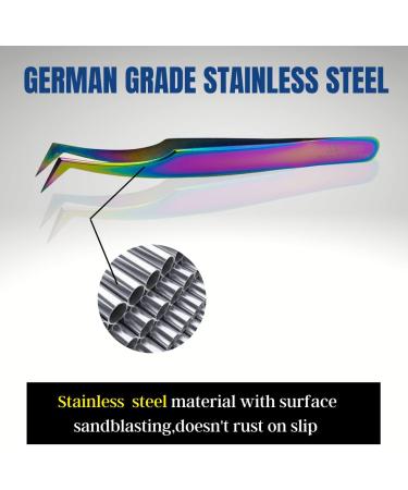 JIM PRO Volume Lash Tweezers | Anti-Slip Grip | Professional 100% German Stainless Steel | For Classic and Volume Fans | Multicolor | 1 PCS - Buy Online on GoSupps.com