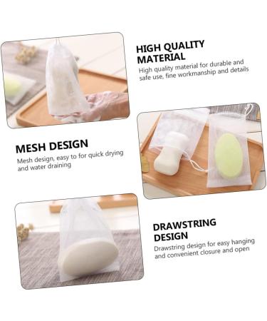 Mikinona 100 Pcs Soap Foam Net Body Bar Soap Exfoliating Soap Pouch Loofah Soap White or - Buy Online on GoSupps.com