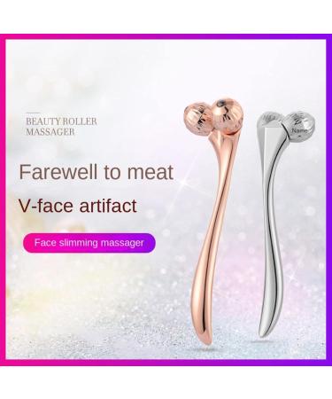 CYGURT Roller Facial Massage Device - Handheld Beauty Bar for Lifting & Firming - Anti-Aging Tool for Face Eyes & Neck - Silver 15x5x4 - Buy Online on GoSupps.com
