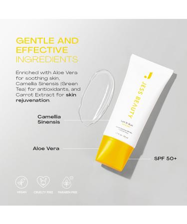 JESS BEAUTY | Let it Sun 50+ Sunscreen Green Tea & Aloe Extract | Skincare Sun Protection 1.7 fl oz - Buy Online on GoSupps.com