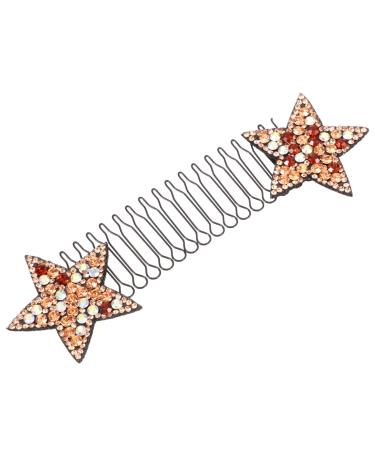 minkissy Invisible Hairpin Hair Finishing Fixer Comb Star Hair Clip Metal Hair Finishing Fixer Hair Clip Pin Wire Hair Comb Star Clips Hair Updo Clip Tools Miss Resin Back of Head 13.50X4.00X0.50CM Yellow