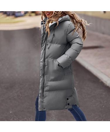 Buy Women's Long Warm Quilted Winter Jacket - Stylish & Padded Ski Coats in Blue & Gray Sizes Up to 3XL - Buy Online on GoSupps.com
