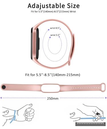 4 PACK Bands Replacement for Amazfit Band 5 Replacement Strap Compatible with Amazfit Band 5 Silicone Sport Strap Wristband Watchband Accessories Black+White+Gold+RoseGold - Buy Online on GoSupps.com