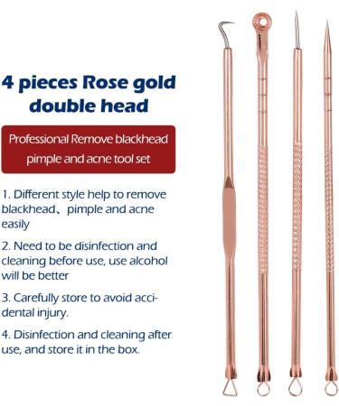 Delaman 4Pcs Stainless Steel Blackhead Acne Removal Kit - Facial Care Tool for Men and Women - Buy Online on GoSupps.com