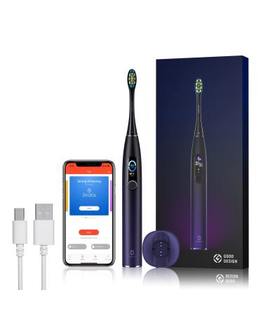 Oclean X Pro Electric Toothbrush 84 000 Movements/min Deep Cleaning with LCD Touch Screen  2H Fast Charge Lasts 30 Days  3 Modes 32 Intensities  Sonic Toothbrush Smart Timer- Black Purple