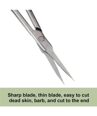 Fovolat Nail Scissors with Sharps Curved Blades - Cuticle Scissors Extra Fine Curved Eyebrow Scissors | Stainless Steel Curved Eyebrow Scissors for Beard/Nose Hair/Mustache/Eyelash Grooming Tool - Buy Online on GoSupps.com