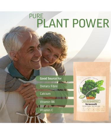 Nourisharvest Australian Broccoli Vegetable Powder - Vitamin C & A Rich Nutrient-Boosted Food Enhancer for Smoothies Sauces & Bakes - 100% Pure No Added Sugar/Salt Fiber Fortified - Buy Online on GoSupps.com