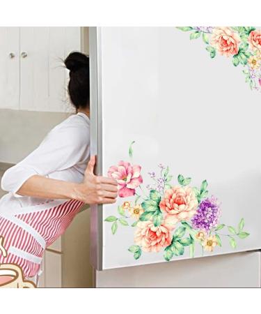 Nobility Peony Floral Bathroom Toilet Wall Art Decals - Set of 2 | Removable Stickers for Bedroom & Living Room - Buy Online on GoSupps.com