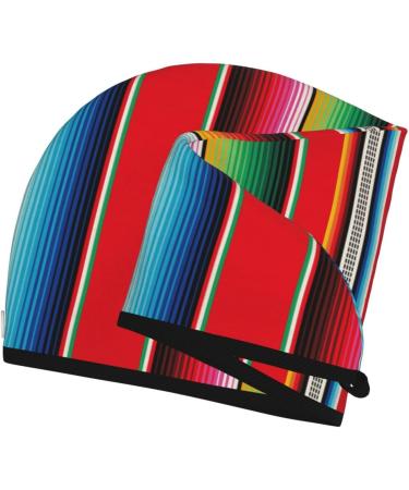 Hair Towel Wrap - Quick Drying Towel Turban with Button | Mexican Serape Stripes - Buy Online on GoSupps.com