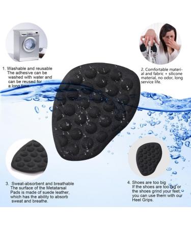 Metatarsal Pads for Women - Anti-Slip Heel Inserts & Ball of Foot Cushions - 3 Pairs (Black Beige Clear) - Comfort & Support for All-Day Wear - Buy Online on GoSupps.com