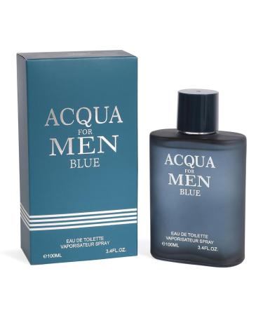 EBC PERFUME Acqua For Men Blue Spray Cologne - Eau De Toilette for Men - 3.4 fl.oz