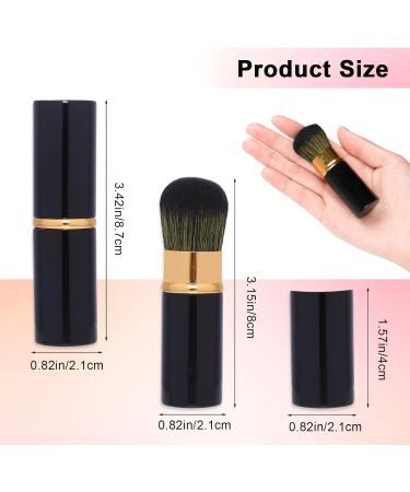 2 Pack Retractable Kabuki Makeup Brushes Small Portable Travel Foundation Brush Ultra Soft & Fine Bristles Face Blusher Brush with Cover for Bronzer Buffing Highlighter Flawless Powder Cosmetics Black & Red - Buy Online on GoSupps.com