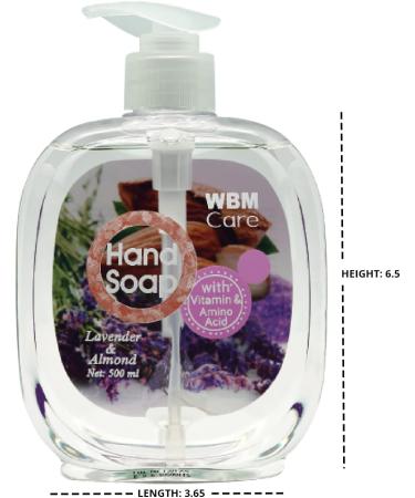 WBM Care Himalayan Pink Salt Lavender & Almond Hand Soap 16.9 oz - Pack of 3, Nourishing and Smooth Formula - Buy Online on GoSupps.com