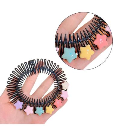 hgnxa Stretchy Full s Comb Plastic Circular Hair Comb Stretchy Headband Holder for Women Girls Comb Hair Clips Five pointed star - Buy Online on GoSupps.com