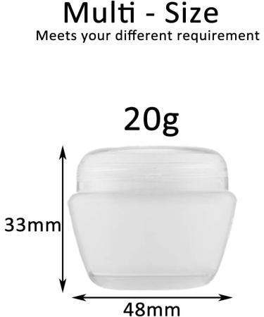 Alledomain 20 Pieces 20ml / 20g Empty Clear Cosmetic Pots with 3 Mini Spatula Plastic Refillable Travel Sample Container Jars with Lids and Inner Liners for Makeup Creams Lotions Beauty Nail - Buy Online on GoSupps.com