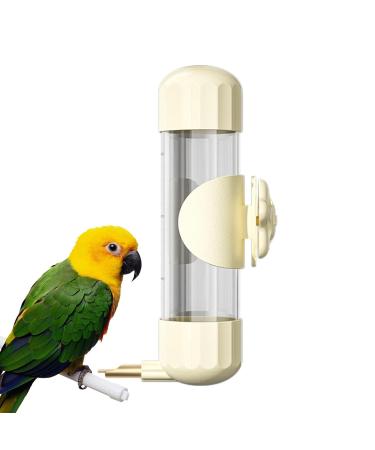 Quotent Automatic Bird Water Bottle - 200ml Dispenser for Parrots Budgies & Small Pets - Easy Fill Watering Solution for Bird Cages - Beige - Buy Online on GoSupps.com