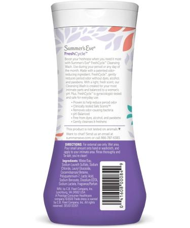 Summer's Eve FreshCycle Cleansing Wash 12 Fl Oz - Reduces Period Odor - Pack of 1 - Buy Online on GoSupps.com