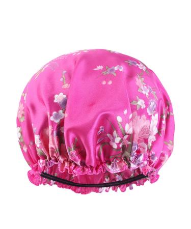 YeeMan 3PCS Flowers Satin Hair Bonnet Set for Curly Hair - Black, Peacock Blue, Fuchsia - Buy Online on GoSupps.com