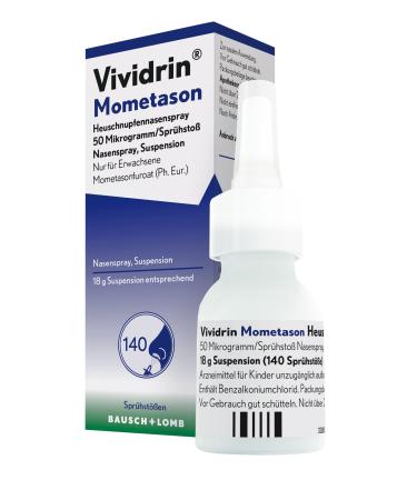 Vividrin Mometason hay fever nasal spray: nasal spray for hay fever and allergy symptoms 18 g 18 g (1 pack)