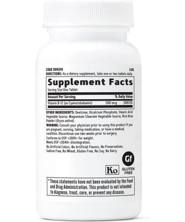GNC Vitamin B-12 500mcg 100 Tablets - Energy Support Supplement - Buy Online on GoSupps.com