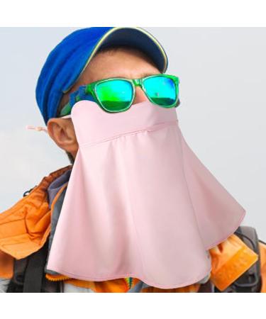 UV Facial Protection Cover | Light Sun Protection Scarf for Summer | Cooling Outdoor Face Cover with Ear Bolts - Pink - Buy Online on GoSupps.com