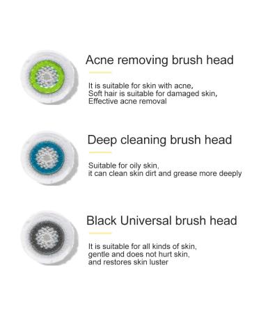 4 Pack Replacement Facial Cleansing Brush Head for Clogged & Enlarged Pores, 2 Blue & 2 Black - Buy Online on GoSupps.com