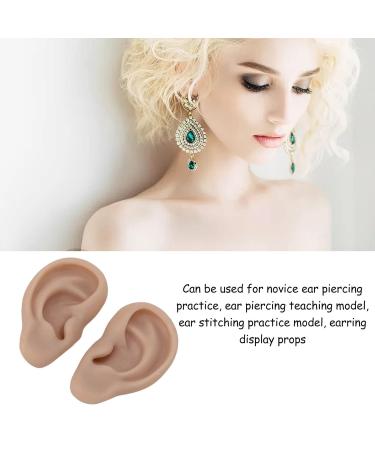 Artificial Ear Model Flexible Reusable Simulation Silicone Ear Model Convenient for Ear Piercing Exercise for Earrings Display(Deep Skin Color) - Buy Online on GoSupps.com