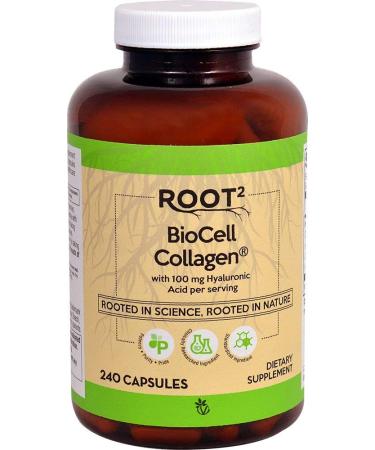 Vitacost ROOT2 BioCell Collagen With Hyaluronic Acid -- 100 Milligram Per Serving - 240 Capsules