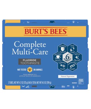 Burt's Bees Complete Multi Care Toothpaste 4.7 oz - Pack of 3 | Natural Oral Care - Buy Online on GoSupps.com