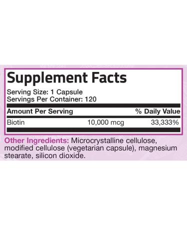 Ultra Biotin 10,000 mcg - Non-GMO Hair, Skin & Nails Supplement | 120 Veg Capsules - Buy Online on GoSupps.com