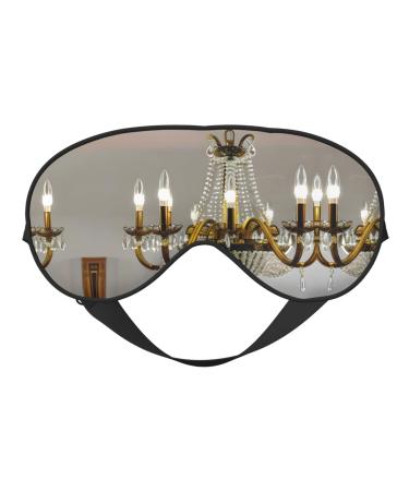 SSIMOO Ball Room Chandelier Sleep Mask-Adjustable Breathable Fashionable Eye Mask for A Comfortable Sleep Experience Black