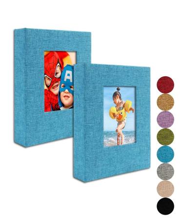 Small Photo Album 4x6 Clear Pages Linen Cover with Front Window Pack of 2 Each Small Album Holds 52 Photos Small Brag Book Photo Album for 4x6 Photos Blue Fabric 4x6"-2 PACK Blue - Buy Online on GoSupps.com