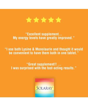 Solaray L-Lysine Monolaurin 1:1 Ratio - 60 Vegetarian Capsules for Immune Support - Buy Online on GoSupps.com