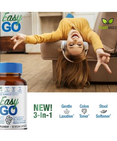 Dr. Schulze's Easy GO Bowel Mover - Gentle Laxative & Colon Toner | 100% Plant-Based Natural Cleanse - 50 Count Vegan Formula - Buy Online on GoSupps.com