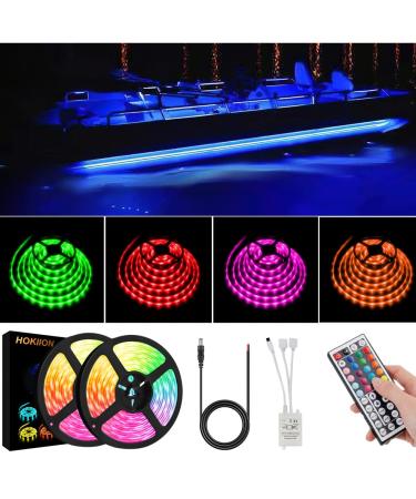 LED Boat Strip Lights, 40FT Multi-Color Marine Pontoon Led Lights, Waterproof Boat Interior Light, Under Gunnel Lights, Boat Deck Light, Night Fishing Lights for Pontoon Fishing Bass Yacht Kayak