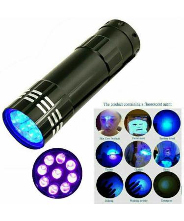A N K UV Torch 87MM L 9LED Torch 395 NM Black Flashlight Powerful UV Light Pets Urine Detector 26MM Ultraviolet Light 3 x AAA Portable Battery Cat Bed Dog Bed Pet Bed Dry Urine Detector. - Buy Online on GoSupps.com