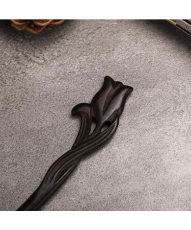 Vintage Handmade Lurrose Ebony Wooden Hair Stick - Tulip Hair Chopstick Decor for Women & Girls - Buy Online on GoSupps.com