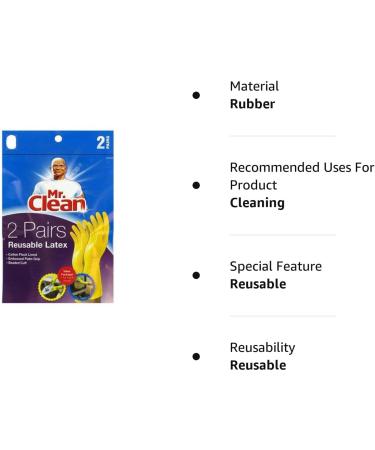 Mr. Clean Large Reusable Latex Gloves - 2 Pairs, 2 Color Options - Buy Online on GoSupps.com