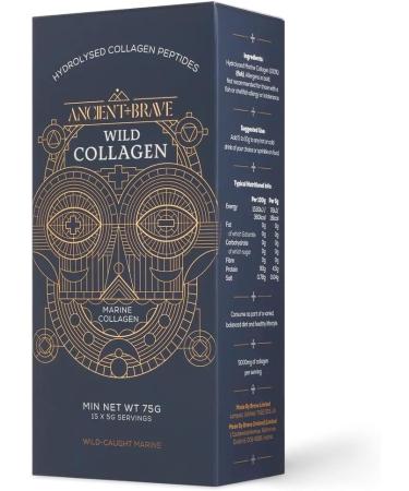 Ancient + Brave Wild Collagen Sachets 15 x 5g - Wild Caught Marine Collagen Powder - 100% Hydrolysed Collagen Peptides (Fish) - High Protein Fasting Keto - Anti-Ageing Skin Hair & Nail Health 75 g (Pack of 1) - Buy Online on GoSupps.com