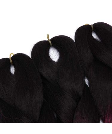 Tess Braids Extensions 60 cm - Jumbo KanCalon Ombre Hair Braids (Black/Pink) | 100g Bundle for Single-Laid Box Braids - Buy Online on GoSupps.com
