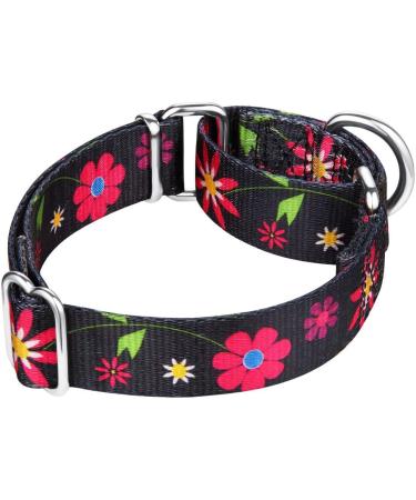 Comfortable Martingale Dog Collar - Adjustable Large Size with Sunflower Flower Pattern | Durable 1-Inch Wide - 43.2 cm to 63.5 cm Neck Circumference - Perfect for International Shipping - Buy Online on GoSupps.com