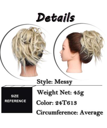 SEGO Hair Part Hair Tie & Curly Updos - Ash Blond & Bleach Blond #24T613 - 45g Hair Extension Accessories - Buy Online on GoSupps.com