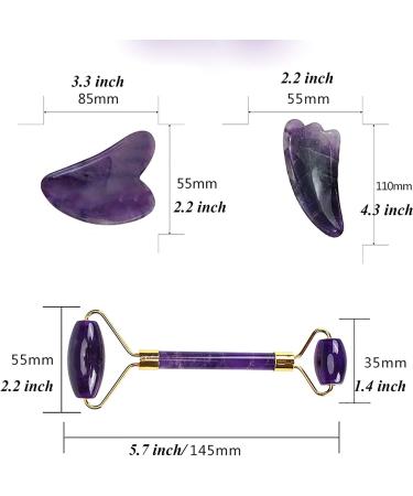 Shop 100% Natural Amethyst Massage Tools & GUA SHA Set | Anti-Aging Facial Rollers & Devices for Women - Buy Online on GoSupps.com