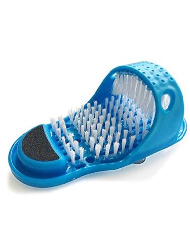 Evermarket Magic Feet Cleaner Simple Foot Scrubber Feet Shower Spa Easy Feet Cleaning Brush Exfoliating Foot Massager Slipper(Blue)