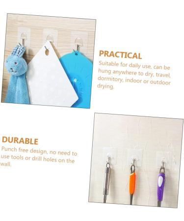 Generic 6pcs Transparent Sticky Hook Over The Door Hook Kitchen Hook Wall Mount Stainless Steel Wall-Mounted - Buy Online on GoSupps.com