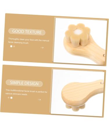 VINTORKY Facial Wash Brush with Wooden Handle Pore Cleansing Brush Face Sponges Face Exfoliator Skin Care Tools Scrubber Face Cleansing Brush Artificial Fiber Manual Washbasin - Buy Online on GoSupps.com