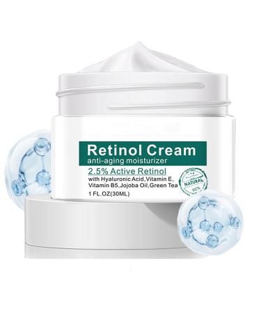 2.5% Active Retinol Cream for Face Wrinkle Cream for Women with Hyaluronic Acid Anti-Wrinkle Day and Night Cream for Women Anti Aging Face Creams for Women & Men All Skin Types