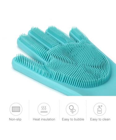 Magical Silicone Dishwashing Gloves with Wash Scrubber | Ultimate Cleaning Gloves for Kitchen & Household - Buy Online on GoSupps.com