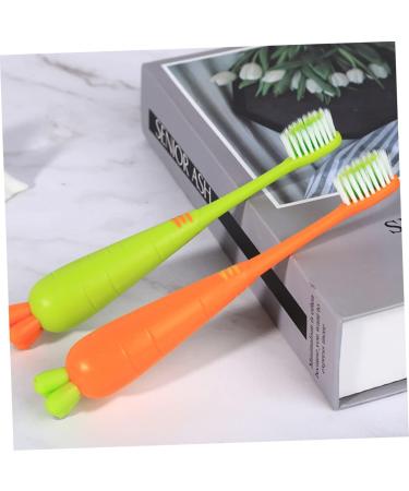 Frcolor 4-Piece Carrot Shaped Children's Toothbrush Set - Soft Contoured Bristles for Toddlers | Cute & Effective Oral Care - Buy Online on GoSupps.com