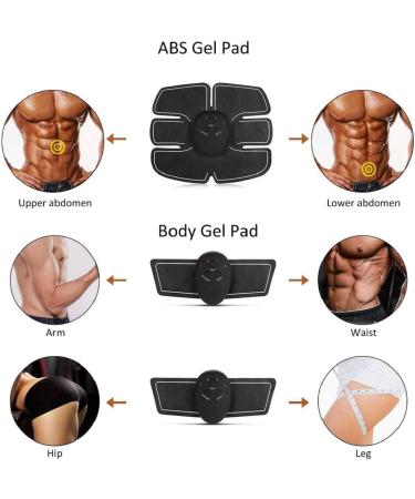 Abs Stimulator Muscle Toner Training Device with Gel Pads - Portable Fitness Equipment for Men and Women - Gray - Buy Online on GoSupps.com